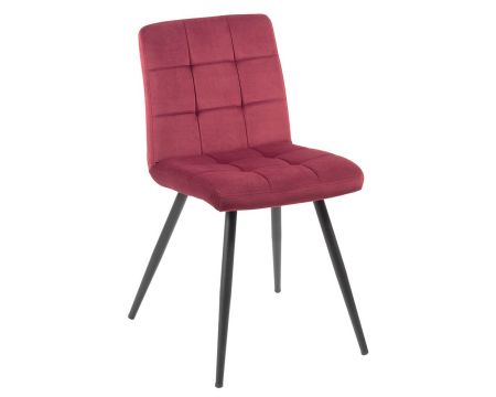 Lot de 4 chaises de repas en tissu bordeaux "Sando" Casita