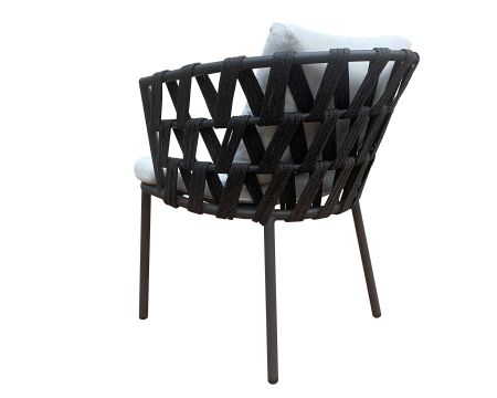 Lot de 2 chaises de jardin design grises "Saumur" haut de gamme