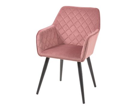 Chaise de repas avec accoudoirs rose et noire "Sando"