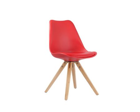Chaise design scandinave rouge "Scandinave lounge"