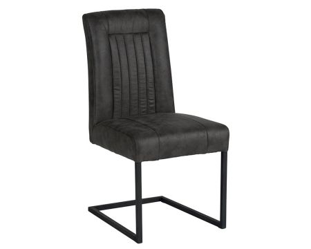 Lot de 2 chaises de salle manger grises esprit loft Casita