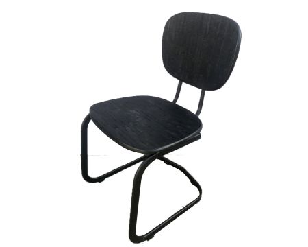 Chaise noire en bois et métal industrielle  "Bendigo"