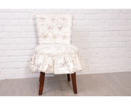 Fauteuil crapaud en tissu à motif écriture "Château"