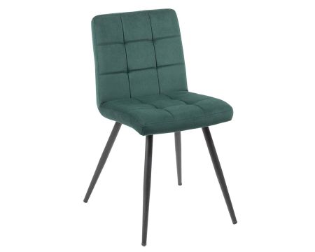 Lot de 4 chaises scandinaves tissu vert métal noir "Sando" Casita