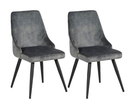Lot de 2 chaises grises esprit scandinave avec dos capitonnés "Casta"
