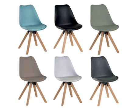 Lot de 2 chaises scandinaves bleues "Benny" de chez Casita