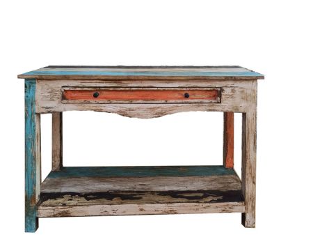 Console vintage en bois de manguier massif 120 cm "Cookies"