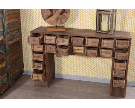 Console Apothicaire en bois recyclé 120 cm collection "Népalaise"