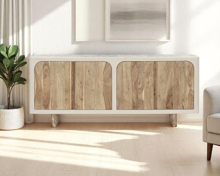 Grand buffet bas 4 portes style organique et contemporain "Miona"