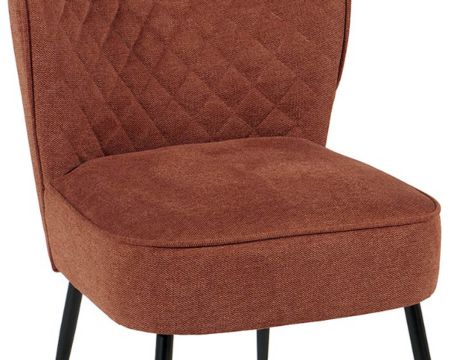 Lot de 2 fauteuils scandinaves pieds noirs tissu rouille "Deka" Casita
