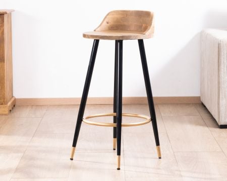 Chaise haute en manguier style rétro-chic "Piana"