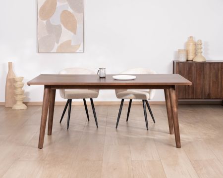 Table de repas extensible 180 cm "Odessa" en manguier massif teinte noyer