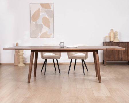 Table de repas extensible 180 cm "Odessa" en manguier massif teinte noyer