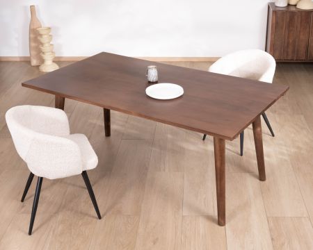 Table de repas extensible 180 cm "Odessa" en manguier massif teinte noyer