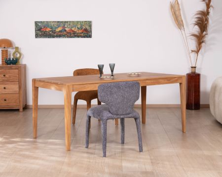 Table de repas en bois recyclé design épuré 180 cm "Mokal"