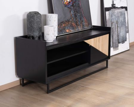 Meuble télé 140 cm en bois massif "Trace"