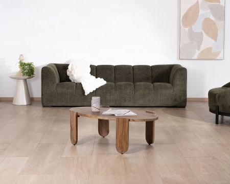 Canapé 3 places tissu bouclette vert "Enjoy Home"