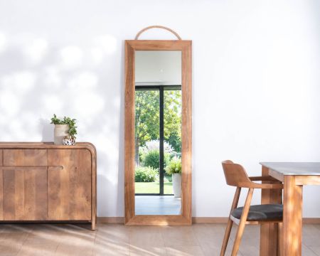 Grand miroir à poser 180 cm en teck "Solira" esprit naturel