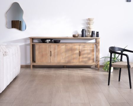 Buffet 4 portes style Japandi en manguier massif "Haya" 200 cm