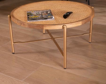 Table live egde plateau bois massif et pieds mikado acier - AGtrema