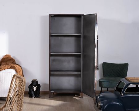 Armoire de bar métal porte effet mosaïque et capitons "Crazy"