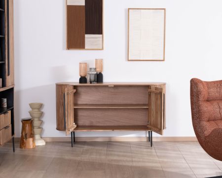 Petit buffet 145 cm en acacia esprit rétro "Bopee"