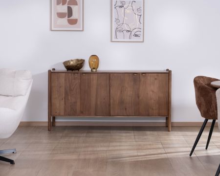 Buffet en acacia massif "Yona" 4 portes design épuré
