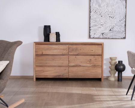 Commode 6 tiroirs en acacia style scandinave "Lignum"
