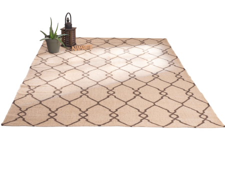 Tapis en jute et laine style kilim beige "Cocoon" format 200x300 cm