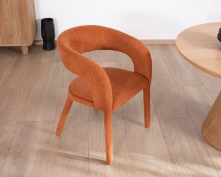 Chaise de repas design en tissu terracotta ultra confort " Amarello"