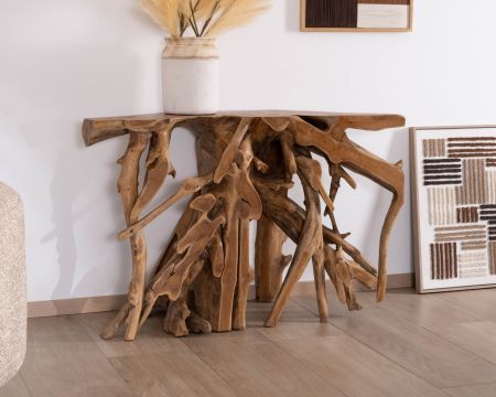Console en racine de teck naturelle "Kanoa"