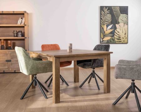 Table carrée en manguier massif 120 cm "Baz"