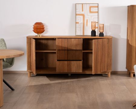 Grand bahut style rétro en chêne huilé 180 cm "Winton"
