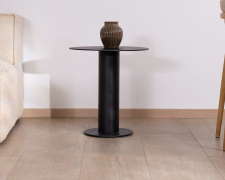 Table d'appoint ronde en aluminium noir "Nusa Pedina" diamètre 45 cm