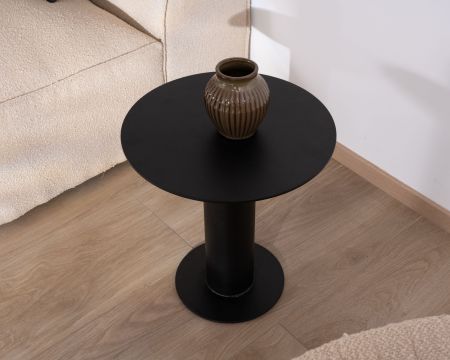 Table d'appoint ronde en aluminium noir "Nusa Pedina" diamètre 45 cm