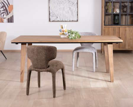 Table de repas extensible 200 à 280 cm en manguier massif "Santo" style épuré