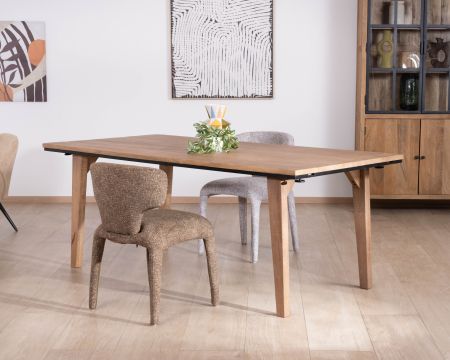Table de repas extensible 200 à 280 cm en manguier massif "Santo" style épuré