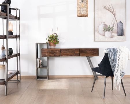 Console design et originale en bois et métal "Crescendo"