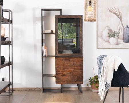 Rangement design en bois et métal "Crescendo" avec éclairage LEDs