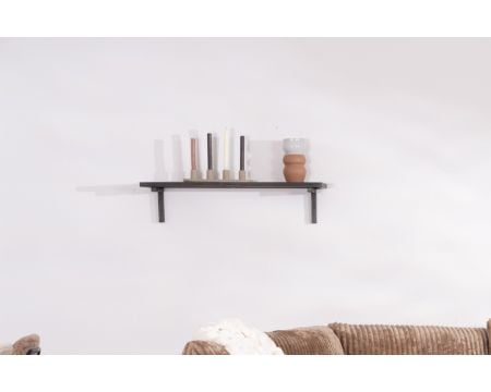 Etagère métal anthracite et plateau bois massif "Black Cook" 60 cm