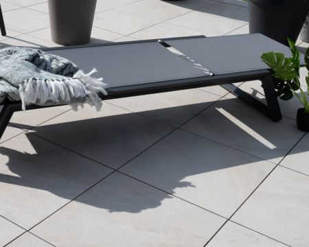 Transat anthracite épuré et design en aluminium et textilène "Campobello"