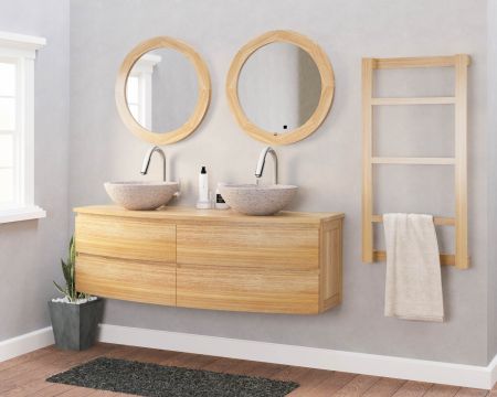 Étagère murale pour salle de bain - Vermont - 3 tablettes en verre