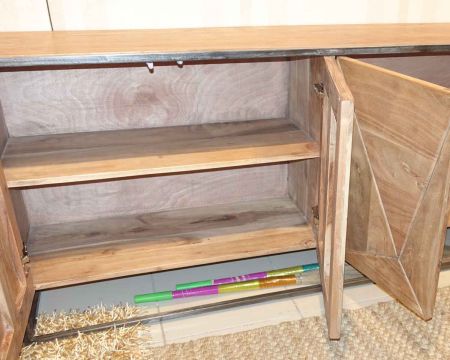 Meuble TV plasma metal et bois cm "Manhattan"