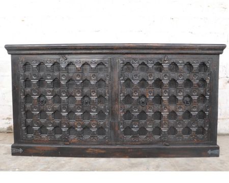 Grand buffet indien traditionnel en bois "Batti" pièce unique