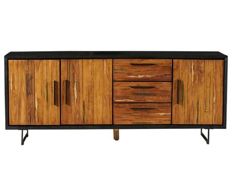 Buffet de salle à manger en bois recyclé teck et métal 200 cm "Ilowa"