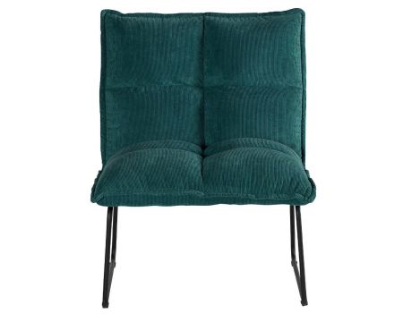 Duo de fauteuils bas bleu pétrole design en tissu "Calgari"