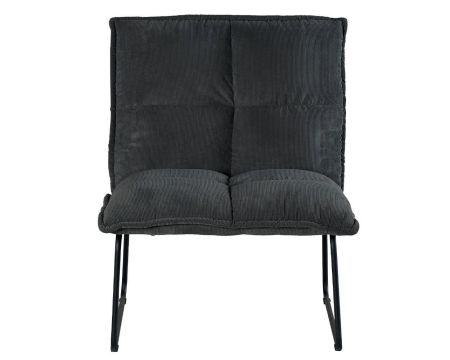 Lot de 2 fauteuils bas design gris en tissu et métal "Calgari"
