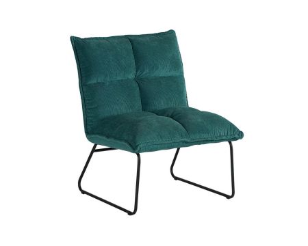 Duo de fauteuils bas bleu pétrole design en tissu "Calgari"