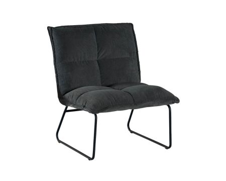 Lot de 2 fauteuils bas design gris en tissu et métal "Calgari"