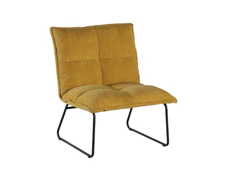 Duo de fauteuils style vintage "Calgari" jaune ultra confort